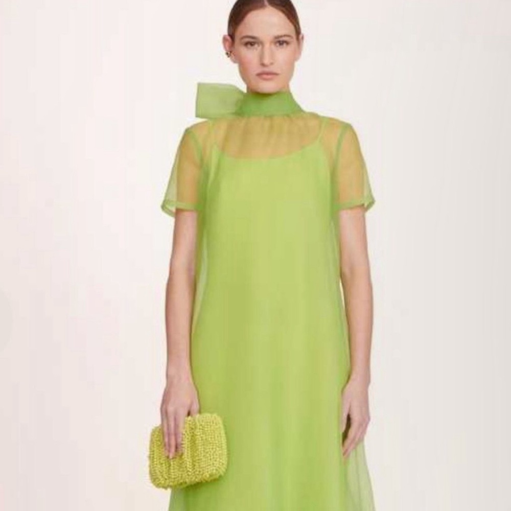 STAUD Calluna Ruffle Dress kiwi XS NWT - Picture 9 of 10
